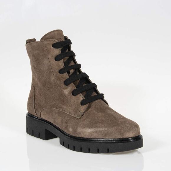 FLEXX Golden Gate Brown Leather Lace-Up Combat Boots Size 7 - Picture 1 of 10
